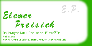 elemer preisich business card